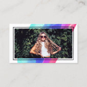 Gedopte sociale mediapictogrammen Blauwe Waterverf Contactkaartje (Achterkant)