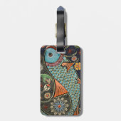 Gedopte vis bagagelabel (Achterkant verticaal)