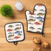 Gedopte vis ovenwant & pannenlap set (Top down)
