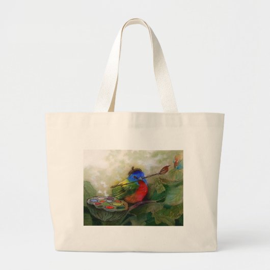 Gedopte vogeltas grote tote bag (Voorkant)