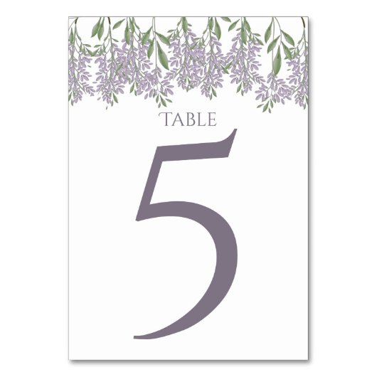 Gedopte Wisteria Bud Table Card Kaart (Achterkant)