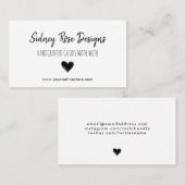 Gedopte zwarte handgemaakte goederen visitekaartje (Voorkant / Achterkant)