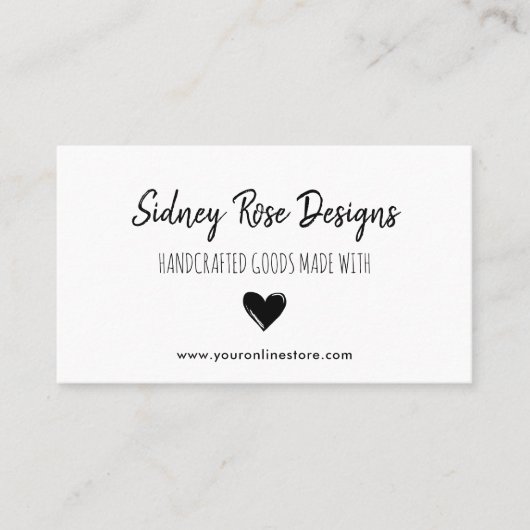 Gedopte zwarte handgemaakte goederen visitekaartje (Voorkant)