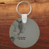 Gedraag je als Mannen, wees sterk Sleutelhanger (Voorkant)