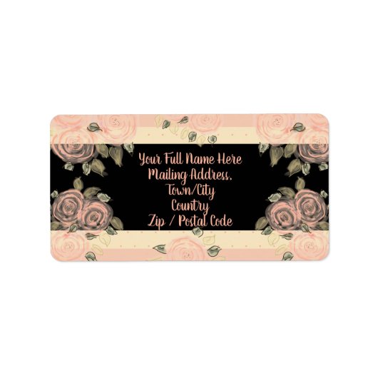 Gedraaid met roze roze roze vormgeving etiket (Voorkant)