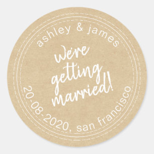 Gedraaid sparen van het Date Kraft Envelope Seal Ronde Sticker