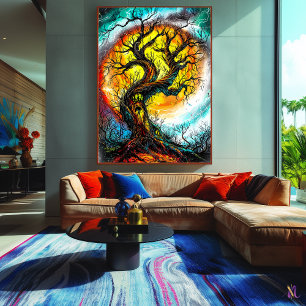 Gedraaide Betoverde Boom – Gotische Fantasie Kunst Poster