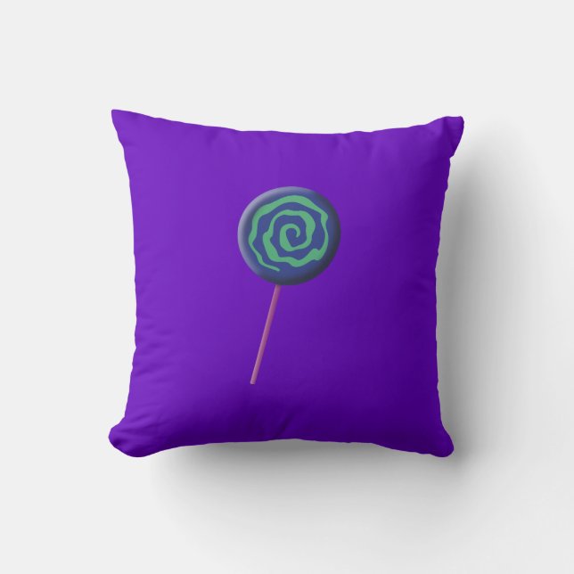 Gedraaide blauwe lolly met limoen kussen (Voorkant)