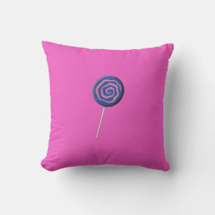 Gedraaide blauwe lolly met roze kussen