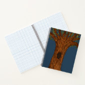 Gedraaide boom met blauwe achtergrond notitieboek (Binnen)