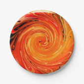 Gedraaide Borden van Oranje papier Papieren Bordje (Voorkant)