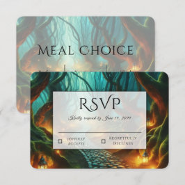 Gedraaide Boslantaarn Pad Huwelijk RSVP Kaartje