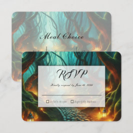 Gedraaide Boslantaarn Pad Huwelijk RSVP Kaartje