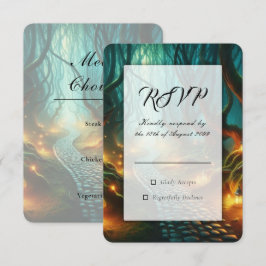 Gedraaide Boslantaarn Pad Huwelijk RSVP Kaartje