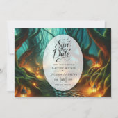 Gedraaide Boslantaarn Pad Huwelijk Save The Date (Voorkant)