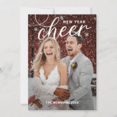 Gedraaide Cheer Gelukkig Nieuwjaar Fotokaart Feestdagenkaart (Voorkant)