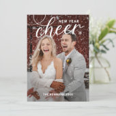 Gedraaide Cheer Gelukkig Nieuwjaar Fotokaart Feestdagenkaart (Staand voorkant)
