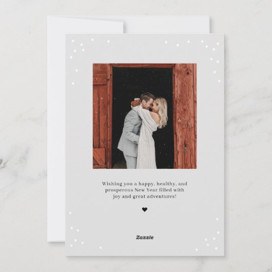 Gedraaide Cheer Gelukkig Nieuwjaar Fotokaart Feestdagenkaart (Achterkant)