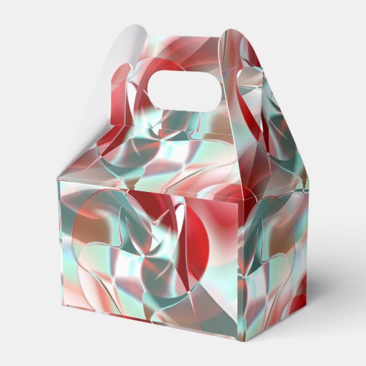 Gedraaide cirkelvormige stukken in zacht rood kora bedankdoosjes (Achterkant)