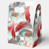 Gedraaide cirkelvormige stukken in zacht rood kora bedankdoosjes (Geopend)