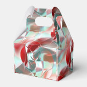 Gedraaide cirkelvormige stukken in zacht rood kora bedankdoosjes (Voorkant Zijde)