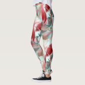 Gedraaide cirkelvormige stukken in zacht rood kora leggings (Links)