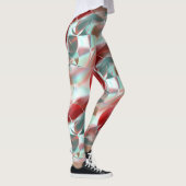 Gedraaide cirkelvormige stukken in zacht rood kora leggings (Rechts)