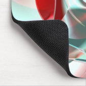 Gedraaide cirkelvormige stukken in zacht rood kora muismat (Hoek)