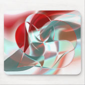 Gedraaide cirkelvormige stukken in zacht rood kora muismat (Voorkant)