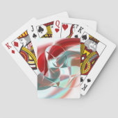 Gedraaide cirkelvormige stukken in zacht rood kora pokerkaarten (Achterkant)