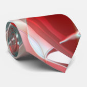 Gedraaide cirkelvormige stukken in zacht rood kora stropdas (Opgerold)