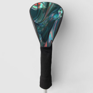 Gedraaide curven in donkere tinten naar zilveracht golfheadcover