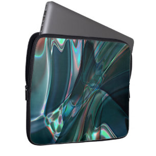 Gedraaide curven in donkere tinten naar zilveracht laptop sleeve