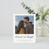 Gedraaide foto van Pas getrouwd met randapparaat Feestdagenkaart (Staand voorkant)