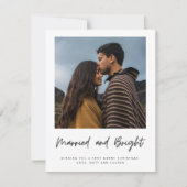 Gedraaide foto van Pas getrouwd met randapparaat Feestdagenkaart (Voorkant)