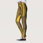 Gedraaide gele lint AI-kunst Leggings (Links)
