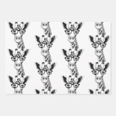 Gedraaide Giraffe met bril die papier verpakt Inpakpapier Vel (Voorkant 2)