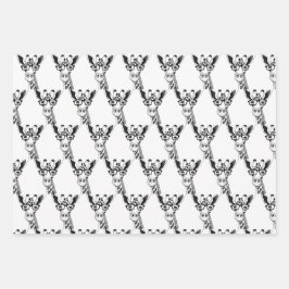 Gedraaide Giraffe met bril die papier verpakt Inpakpapier Vel