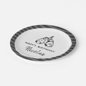 Gedraaide handschoenen Design Striped Birthday Par Papieren Bordje (Gekanteld)