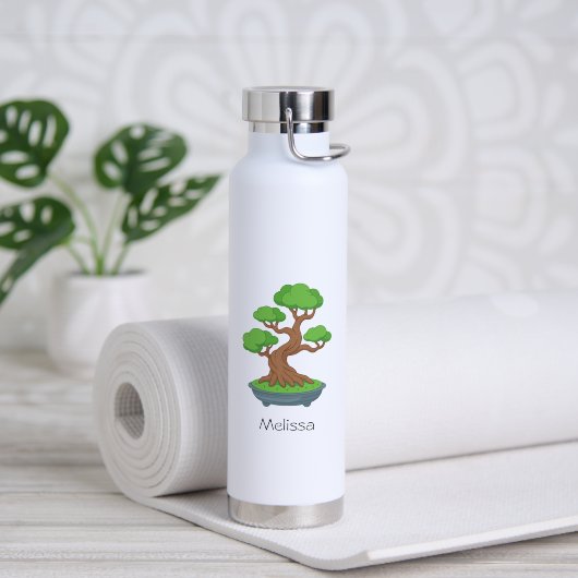 Gedraaide Japanse Bonsai Boom Aangepaste Tekst Waterfles (Yoga (Gedraaid) )