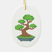 Gedraaide Japanse Bonsaiboom Keramisch Ornament (Achterkant)