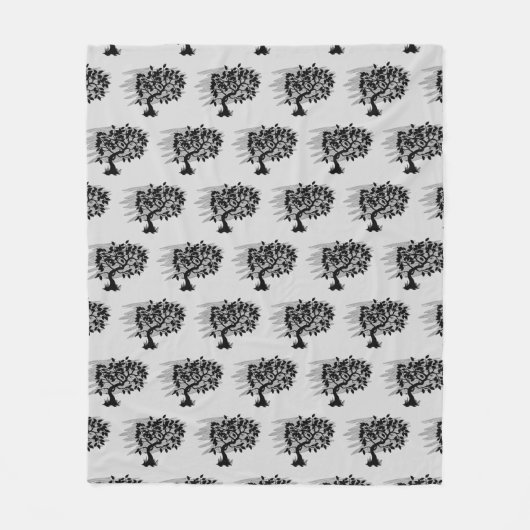 Gedraaide jonge boom fleece deken (Voorkant)