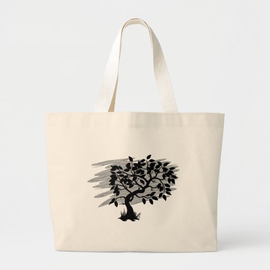 Gedraaide jonge boom grote tote bag (Voorkant)