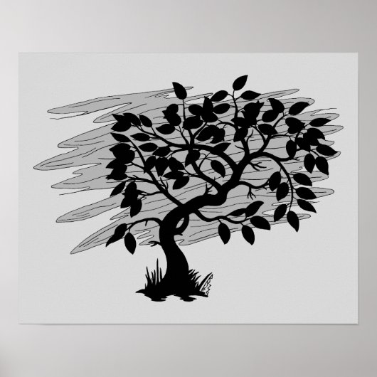 Gedraaide jonge boom poster (Voorkant)