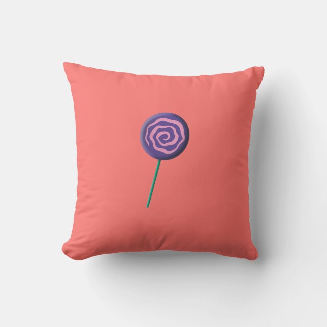 Gedraaide paarse lolly met roze kussen (Voorkant)