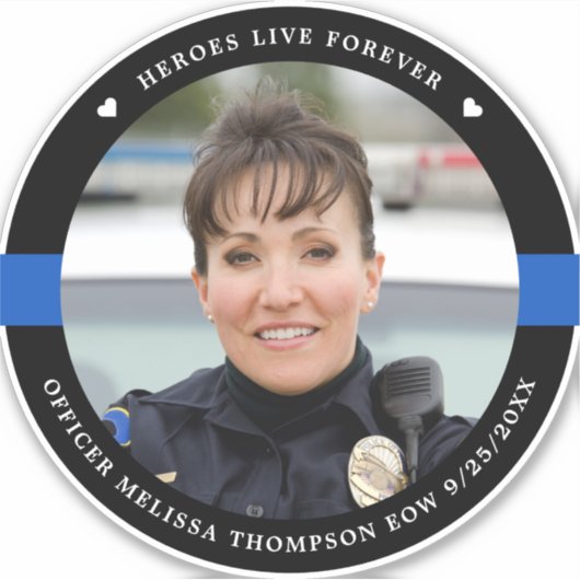 Gedraaide politieagent Aangepaste fotoauto Sticker (Voorkant)