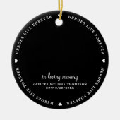 Gedraaide politieagent EOW Thin Blue Line Keramisch Ornament (Voorkant)