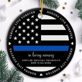 Gedraaide politieagent EOW Thin Blue Line Keramisch Ornament
