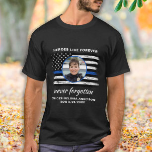 Gedraaide politieagent EOW Thin Blue Line T-shirt