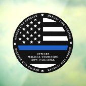 Gedraaide politieagent met blauwe lijn raamsticker (Vel 3)